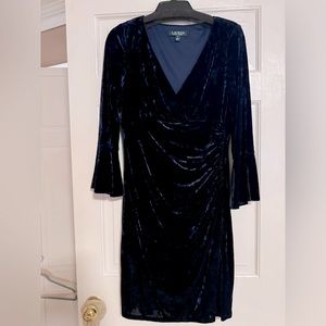 Gorgeous velvet Ralph Lauren dress with flutter style sleeves